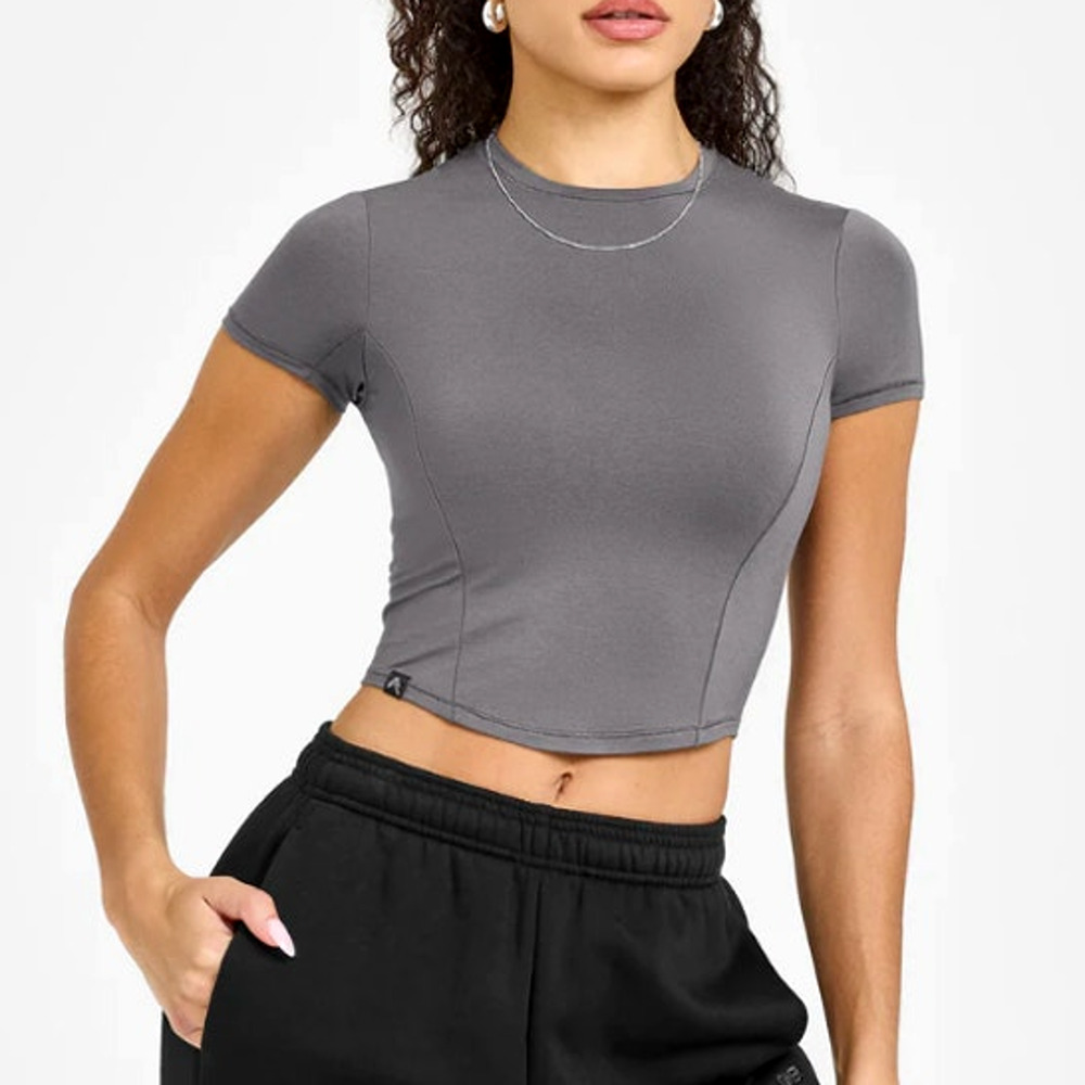 Oner Active Gray Short Sleeve Cropped Tee